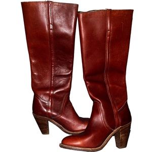 Frye vintage Dexter Tall Leather Heeled Knee High Boots Women’s 6